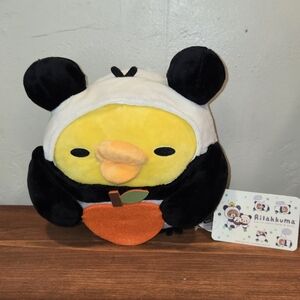 Rilakkuma Panda kiiroitori Panda Plush 7" Apple Costume Stuffed Mascot New